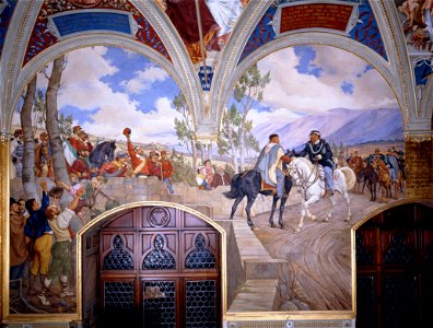 Pietro Aldi - Victor Emanuel II Meeting Giuseppe Garibaldi at Teano - Google Art Project