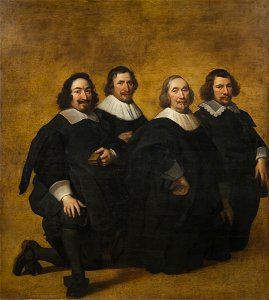 Pieter van der Plas I - Portrait of four kneeling men