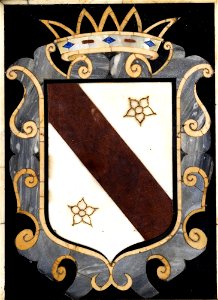 Pietra dura-Platte mit Wappen 1