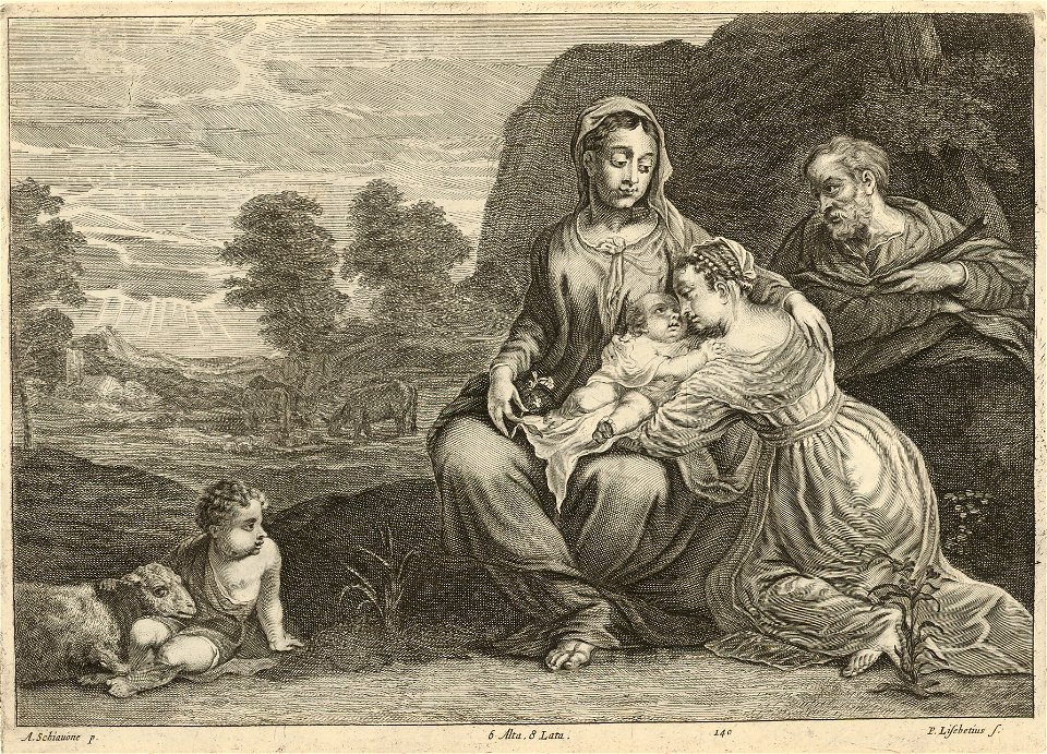 Pieter Lisebetten - Holy Family with little John the Baptist and a saint SVK-SNG.G 11965-141