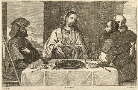 Pieter van Lisebetten after Titan - Christ at Emmaus SVK-SNG.G 11965-73