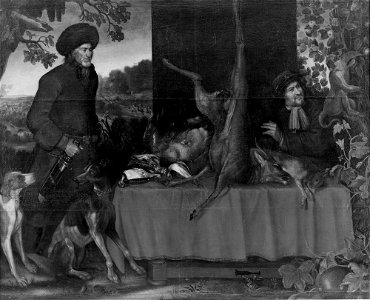 Pieter van der Hulst - Hunters and Game - KMS1377 - Statens Museum for Kunst. Free illustration for personal and commercial use.