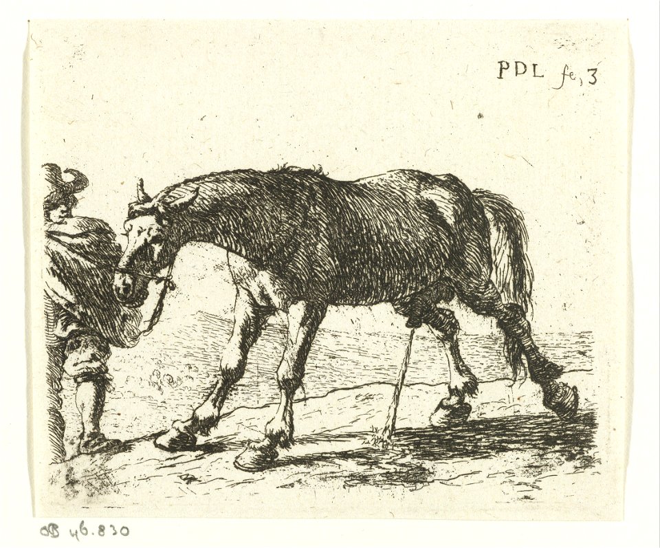 Pieter van Laer - Peeing horse