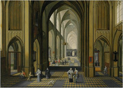 Pieter Neefs I - Interior of a Gothic church