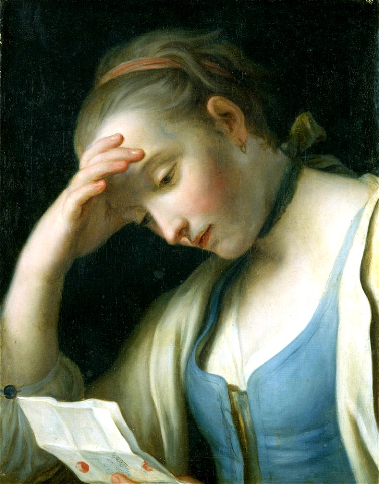 Pietro Antonio Rotari - Brieflesendes Mädchen, den Kopf aufgestützt