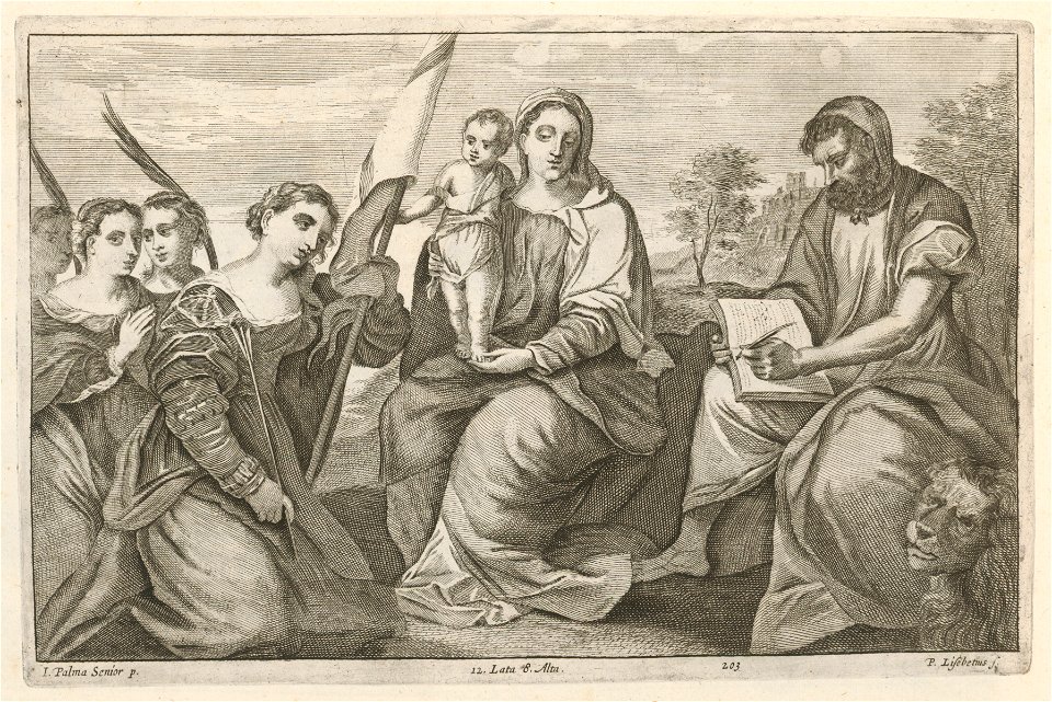 Pieter van Lisebetten after Palma il Vecchio - Madonna and Child with Sts SVK-SNG.G 11965-204
