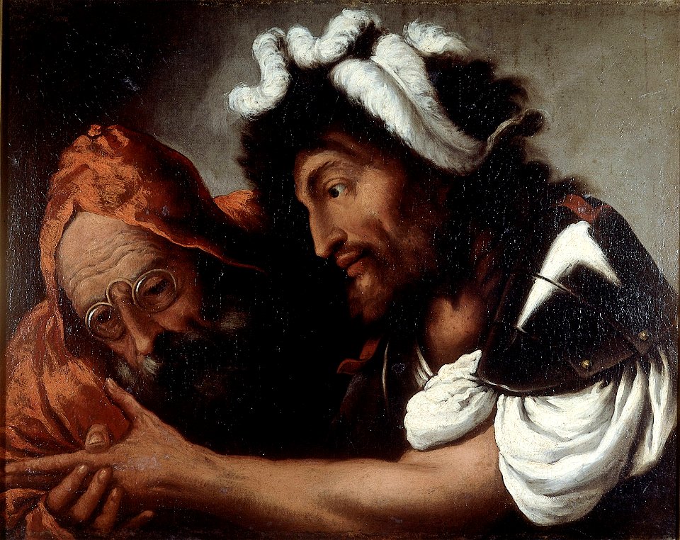 Pietro della Vecchia - A fortune-teller reading the palm of a soldier
