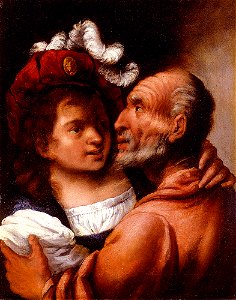 Pietro della Vecchia - Youth and old age. Free illustration for personal and commercial use.