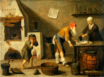 Pieter Symonsz Potter - W izbie alchemika
