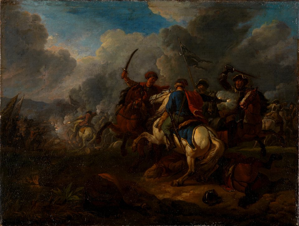 Pieter van Bloemen - Fight between horsemen