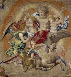 Pieter van Aelst - God the Father with the symbols of the fourth apostles (tetramorphos), know as The Trinity - Google Art Project