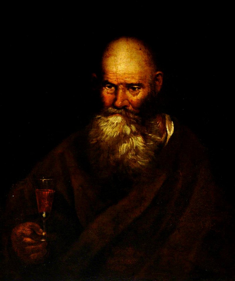 Pietro Bellotti (1627-1700) (style of) - A Bearded Man with a Wine Glass - 959455 - National Trust