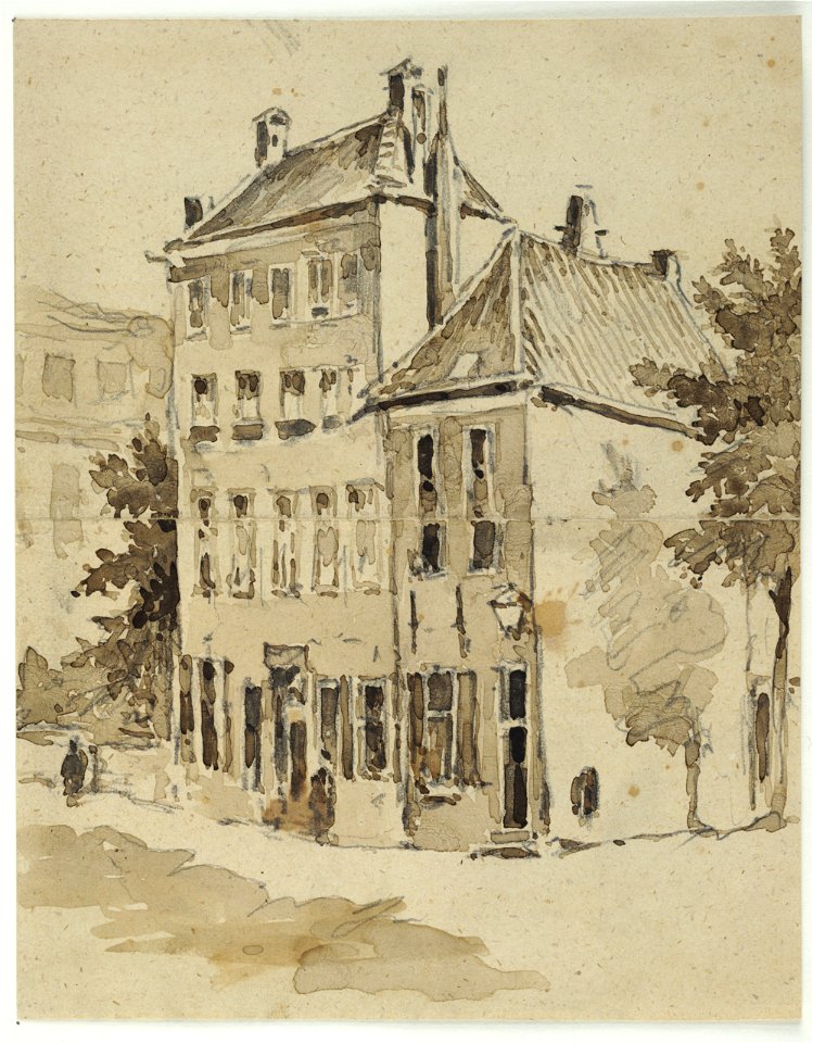 Pieter van Loon - Gezicht op het Glazen Huis aan de Mariaplaats te Utrecht