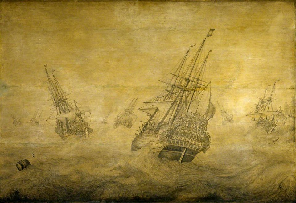 Pieter Vogelaer (1641-1721) - A Dutch Man-of-War in a Storm - BHC0950 - Royal Museums Greenwich