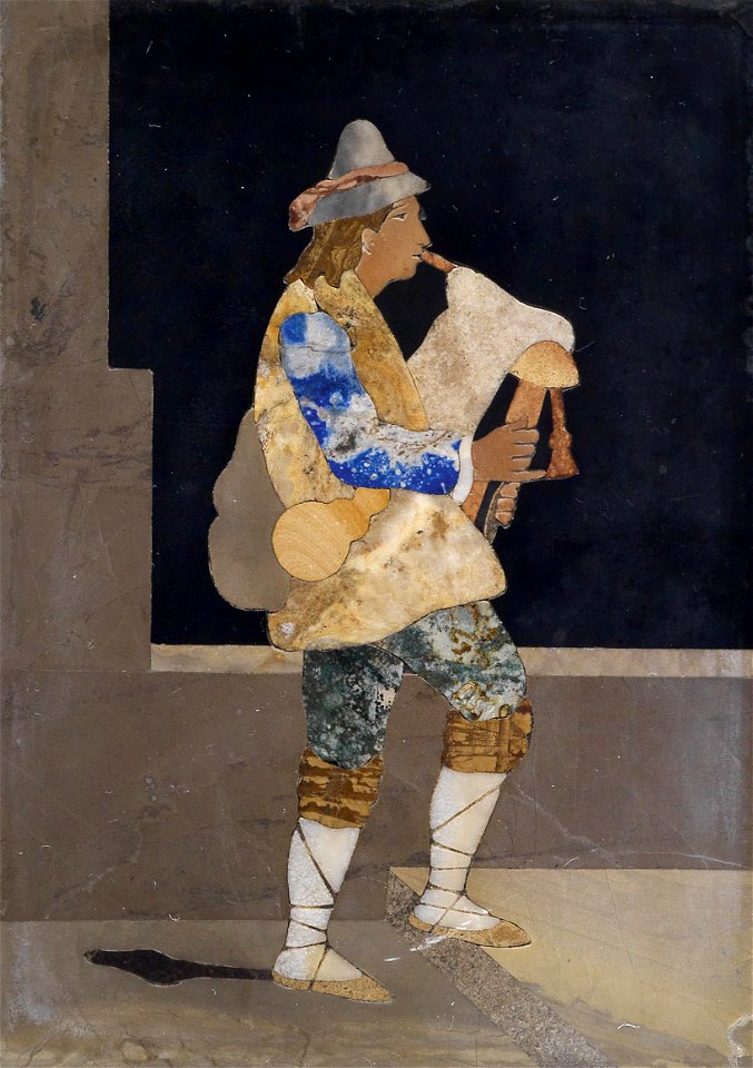 Pietra Dura Bild Musikant