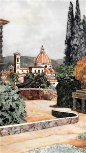 Pietra Dura Bild Ansicht Dom von Florenz c1900