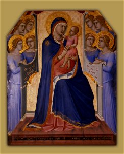 Pietro Lorenzetti - Madonna col Bambino fra otto angeli - Google Art Project