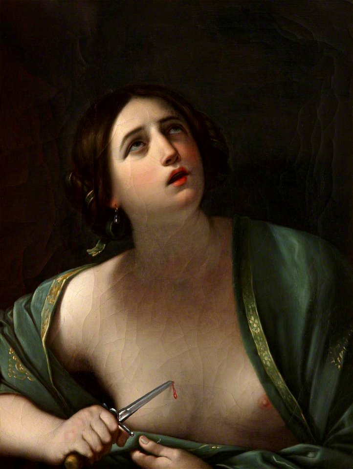 Pietro Antonio Sasso (1834-1905^) (possibly) - The Suicide of Lucretia (after Guido Reni) - 564837 - National Trust
