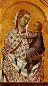 Pietro Lorenzetti - Madonna and Child (detail of a polyptych) - WGA13537