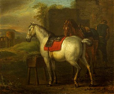 Pieter van Bloemen (1657-1720) - Two Horses by a Stable - 732174 - National Trust