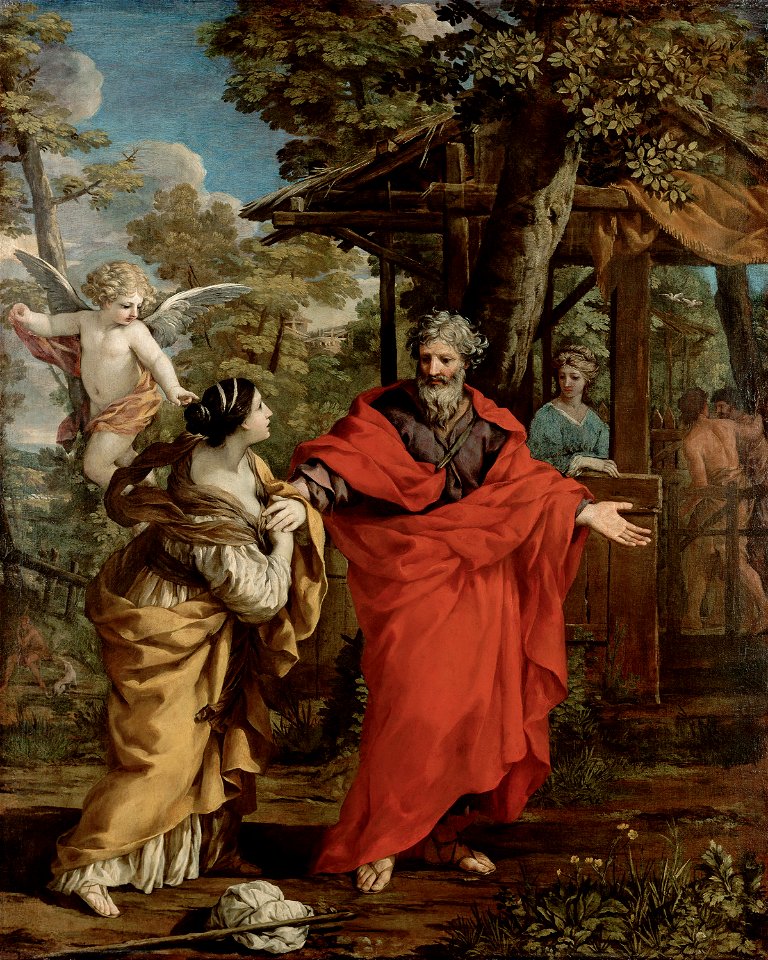 Pietro Berettini da Cortona, , Kunsthistorisches Museum Wien, Gemäldegalerie - Heimkehr der Hagar - GG 153 - Kunsthistorisches Museum