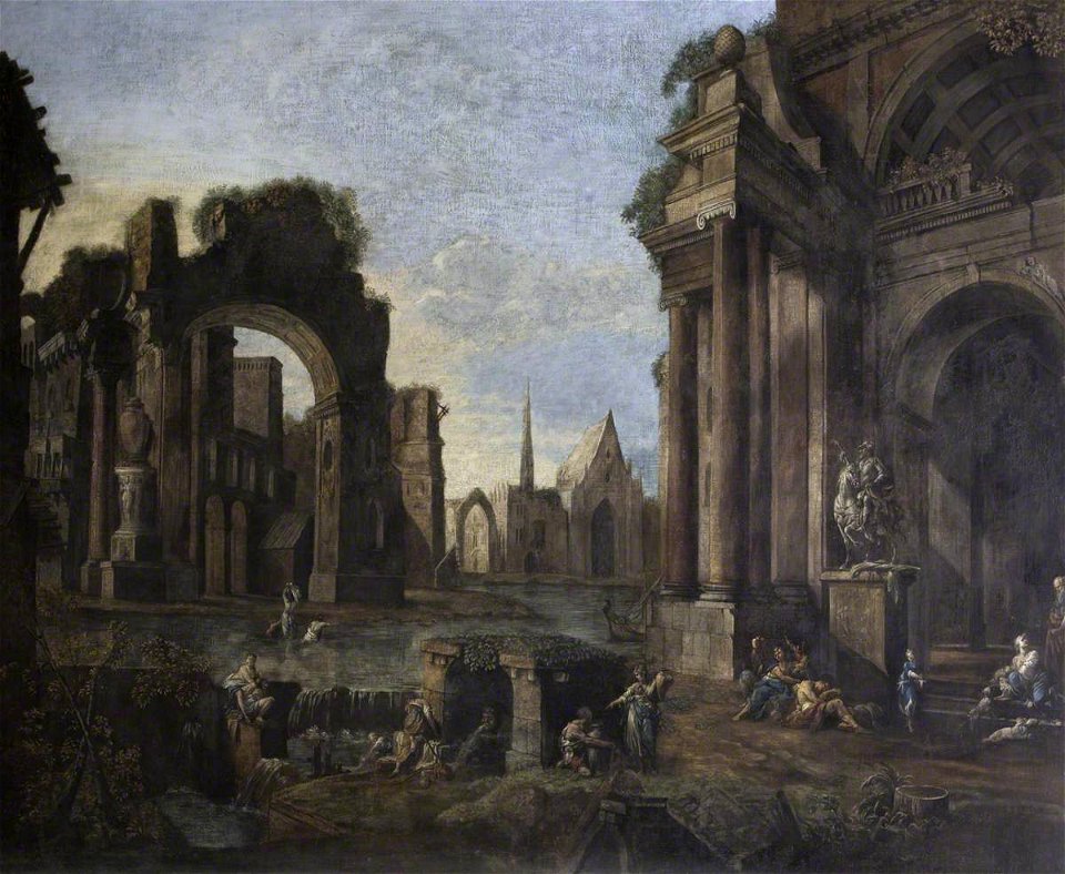 Pietro Paltronieri (1673-1741) - Capriccio, Antique Ruins and a Distant Town - 1271510 - National Trust