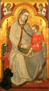 Pietro Lorenzetti, Italian (active Siena, Assisi, Arezzo, and Florence), first documented 1306, last documented 1345 - Virgin and Child Enthroned and Donor, Angels - Google Art Project