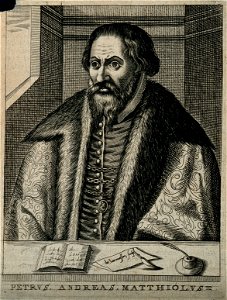 Pietro Andrea Mattioli. Line engraving by N. de Larmessin, 1 Wellcome V0003913