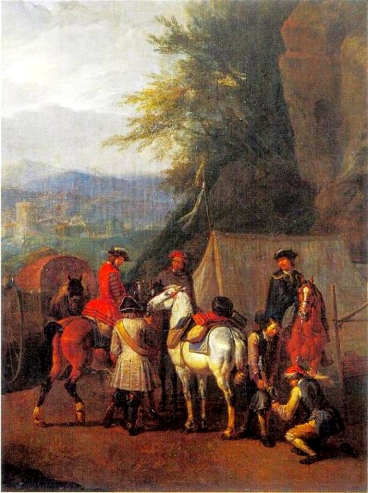 Pieter van Bloemen - Legerkamp met soldaten bij een hoefsmid - ГЭ-3211 - Hermitage Museum