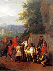 Pieter van Bloemen - Legerkamp met soldaten bij een hoefsmid - ГЭ-3211 - Hermitage Museum