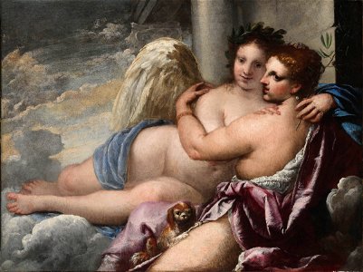 Pietro Liberi - Allegory of virtue and fidelity. Free illustration for personal and commercial use.