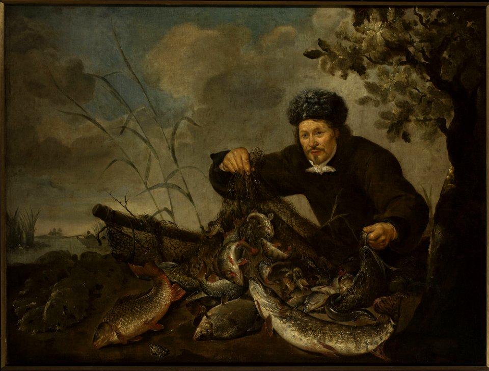 Pieter van Noort - Fisherman with fish in the net - M.Ob.1601 - National Museum in Warsaw