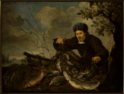 Pieter van Noort - Fisherman with fish in the net - M.Ob.1601 - National Museum in Warsaw