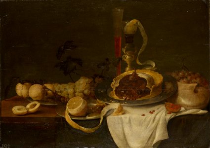 Pieter van Overschee (active 1660-70s) - Still Life with a Fruit Pie - RCIN 406126 - Royal Collection