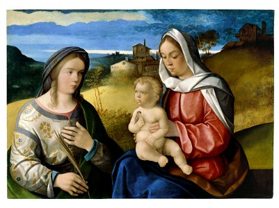 Pietro degli Ingannati Virgen con niño y Santa Inés Museo Thyssen-Bornemisza. Free illustration for personal and commercial use.