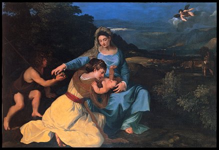 Pietro da Cortona - Madonna with the Child, Saint Catherine and Saint John - Google Art Project. Free illustration for personal and commercial use.