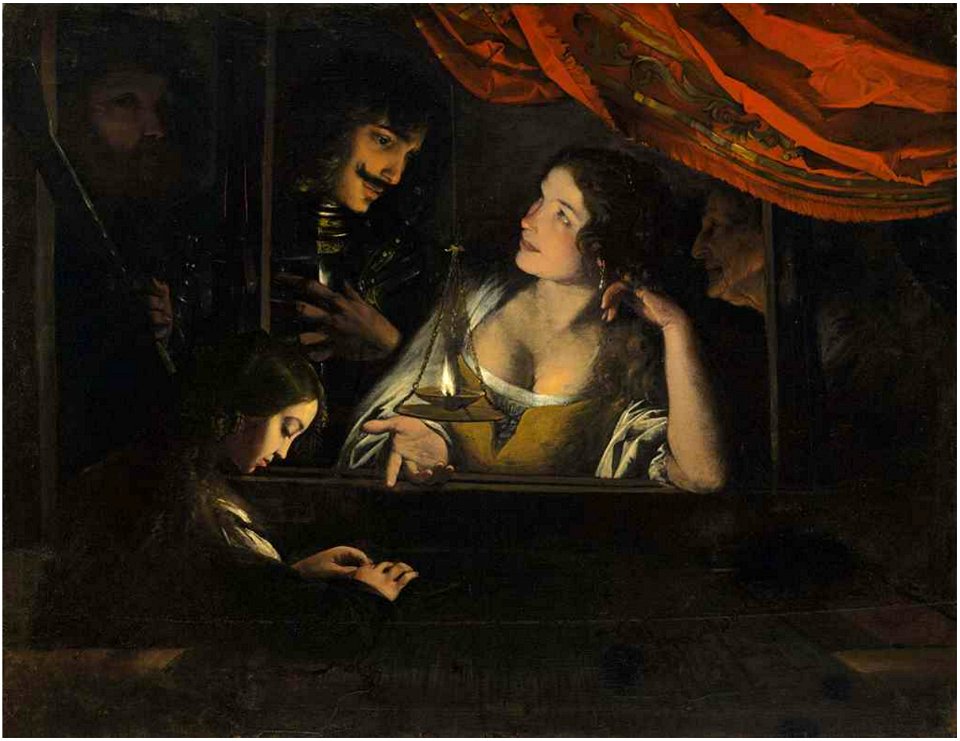 Pietro Paolini - Figures in an interior around a lantern