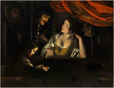 Pietro Paolini - Figures in an interior around a lantern