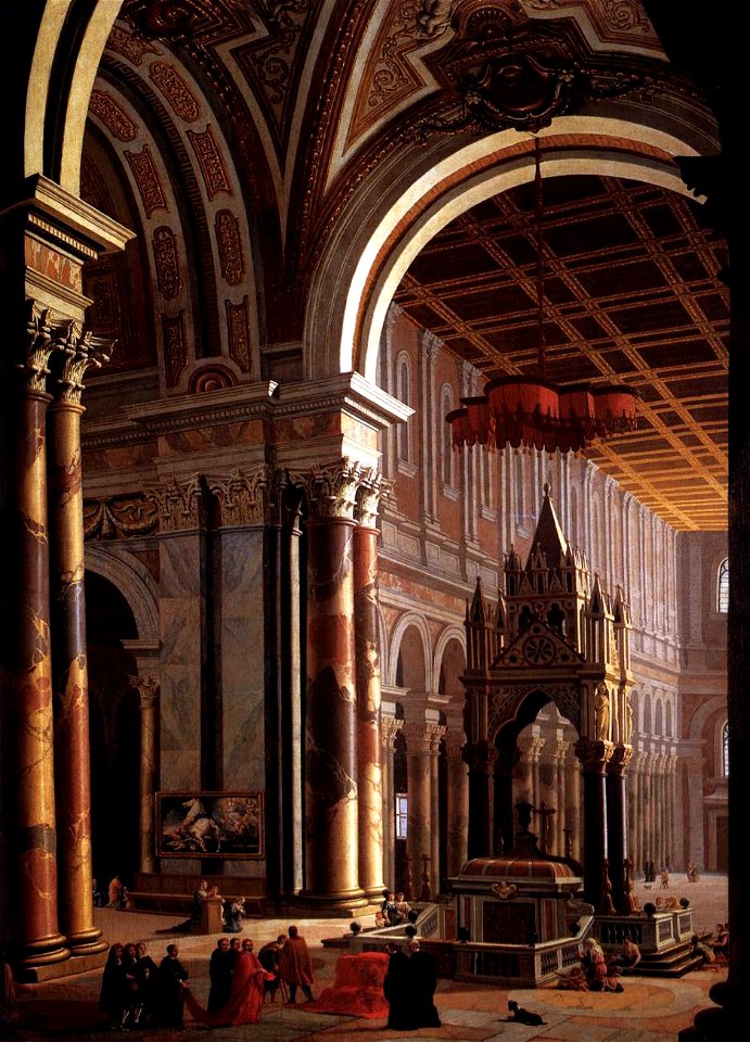 Pietro Francesco Garola - Interior of the Basilica of San Paolo in Rome - WGA08479