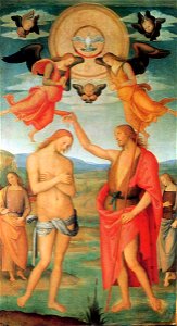 Pietro Perugino - The Baptism of Christ - WGA17256. Free illustration for personal and commercial use.