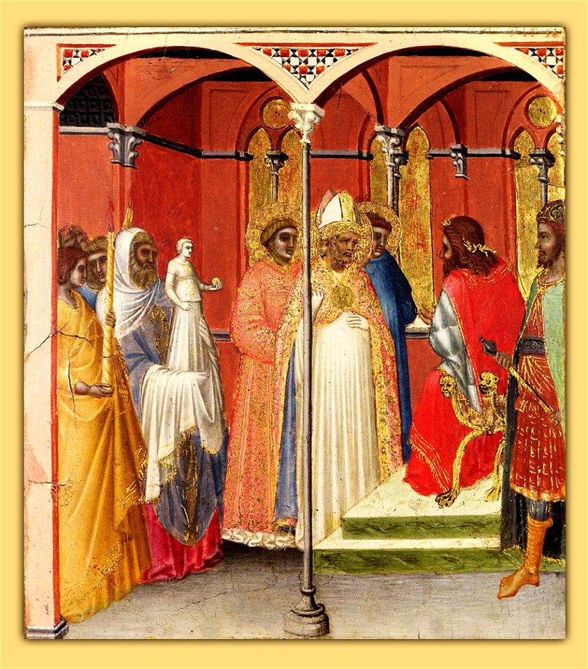 Pietro lorenzetti e aiuti, san sabino davanti al governatore romano