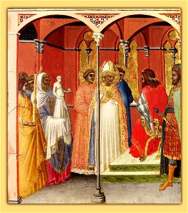 Pietro lorenzetti e aiuti, san sabino davanti al governatore romano