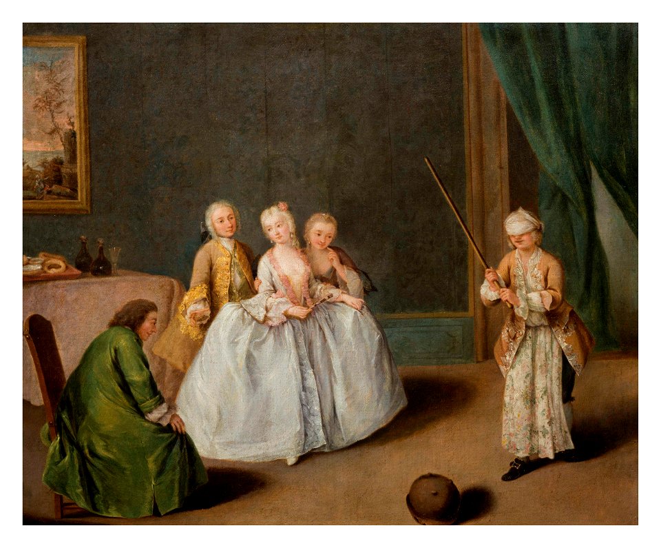Pietro Longhi, Il Gioco della Pentola, Olio su tela, 65.3 x 54.5 cm, Collezione Intesa Sanpaolo Gallerie d'Italia - Palazzo Leoni Montanari, Vicenza