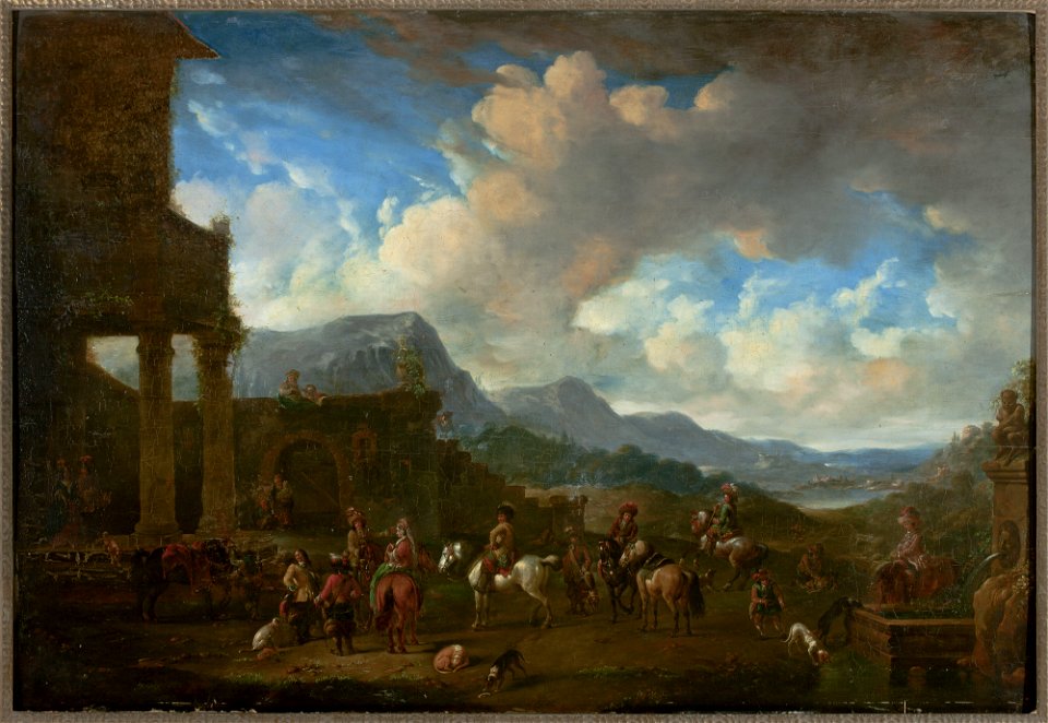 Pieter Wouwerman - Landscape with a genre scene - M.Ob.1891 MNW - National Museum in Warsaw