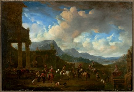 Pieter Wouwerman - Landscape with a genre scene - M.Ob.1891 MNW - National Museum in Warsaw