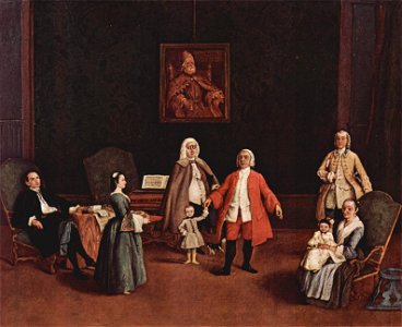 Pietro Longhi - Venetian family portrait. Free illustration for personal and commercial use.