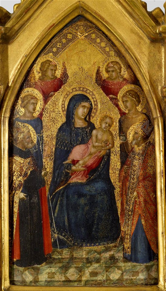 Pietro Lorenzetti - Virgin and Child with Saints and Angels - Walters 37731 - Detail A