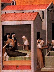 Pietro lorenzetti, miracolo del ghiaccio, berlino, dalla pala della beata umiltà