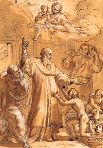 Pietro De’ Pietri - Saint Nicholas of Bari Awakens Three Children - Google Art Project