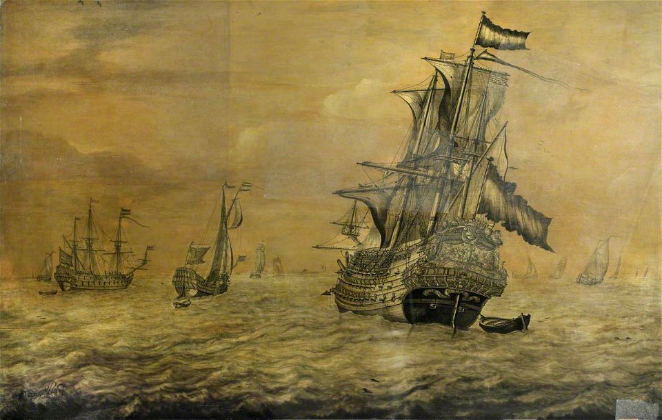 Pieter Vogelaer (1641-1721) - The Dutch Three-Decker Prins Wilhelm III - BHC0948 - Royal Museums Greenwich